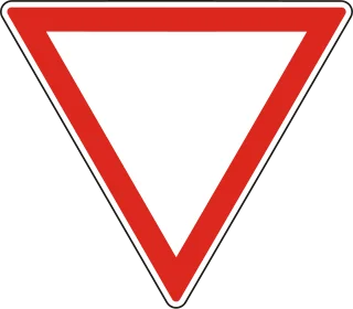 Elsőbbségadás kötelező KRESZ-tábla