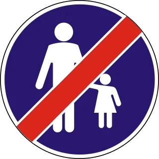 Gyalogút vége KRESZ-tábla