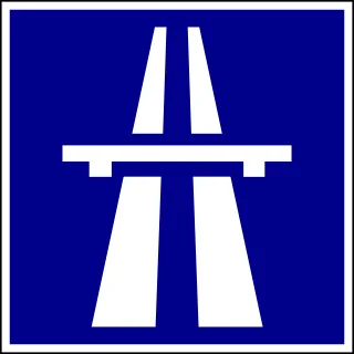Autópálya KRESZ-tábla